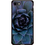 GCN-FR05-A-BK [GLASS PRINT iPhone 8/7 FLORAL Blue Bloom BK]