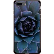 GCN-FR05-B-BK [GLASS PRINT iPhone 8 Plus/7 Plus FLORAL Blue Bloom BK]