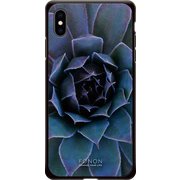 GCN-FR05-E-BK [GLASS PRINT iPhone XS Max FLORAL Blue Bloom BK]