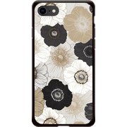 GCN-FP01-A-BK [GLASS PRINT iPhone 8/7 FLORAL PATTERN Anemone BK]