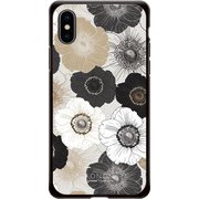 GCN-FP01-C-BK [GLASS PRINT iPhone XS/X FLORAL PATTERN Anemone BK]