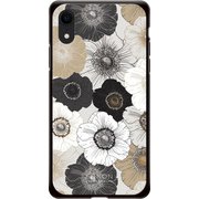 GCN-FP01-D-BK [GLASS PRINT iPhone XR FLORAL PATTERN Anemone BK]