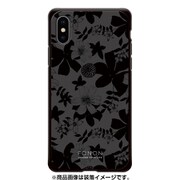 GCN-FP02-C-BK [GLASS PRINT iPhone XS/X FLORAL PATTERN Azalea Nigt Black BK]