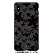 GCN-FP02-E-BK [GLASS PRINT iPhone XS Max FLORAL PATTERN Azalea Nigt Black BK]
