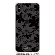 GCN-FP02-E-TL [GLASS PRINT iPhone XS Max FLORAL PATTERN Azalea Nigt Black TL]
