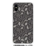 GCN-FP09-C-BK [GLASS PRINT iPhone XS/X FLORAL PATTERN Rondo Dawn Gray BK]