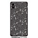 GCN-FP09-E-BK [GLASS PRINT iPhone XS Max FLORAL PATTERN Rondo Dawn Gray BK]