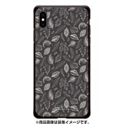 GCN-FP09-E-BK [GLASS PRINT iPhone XS Max FLORAL PATTERN Rondo Dawn Gray BK]