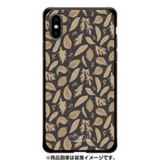 GCN-FP10-C-BK [GLASS PRINT iPhone XS/X FLORAL PATTERN Rondo Caramel Black BK]