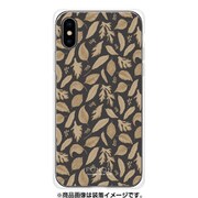 GCN-FP10-C-TL [GLASS PRINT iPhone XS/X FLORAL PATTERN Rondo Caramel Black TL]