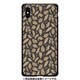 GCN-FP10-E-BK [GLASS PRINT iPhone XS Max FLORAL PATTERN Rondo Caramel Black BK]