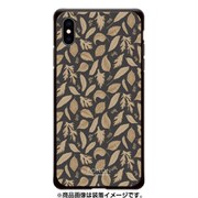 GCN-FP10-E-BK [GLASS PRINT iPhone XS Max FLORAL PATTERN Rondo Caramel Black BK]