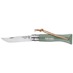 ステンレススチール皮紐付 ＃6Colorama セージ [皮紐付き 折り畳みナイフ]