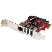 3ポートUSB 3.0/ 1ポートギガビットイーサネット増設PCI Expressインターフェースカード PEXUSB3S3GE