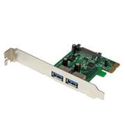 USB 3.0 2ポート増設PCI Expressインターフェースカード UASP対応 2x USB 3.0 5Gbps 拡張用PCIe接続ボード SATA電源端子付き PEXUSB3S24
