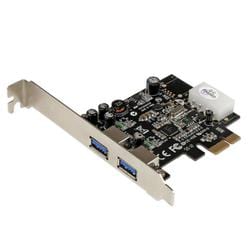 USB 3.0 2ポート増設PCI Expressインターフェースカード UASP対応 2x USB 3.0 5Gbps 拡張用PCIe接続ボード ペリフェラル電源端子付き PEXUSB3S25