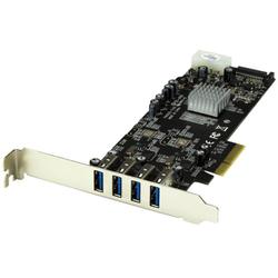 USB 3.0 4ポート増設PCI Expressインターフェースカード 2個の専用5Gbpsチャネル UASP対応 SATA/ペリフェラル電源端子付き PEXUSB3S42V