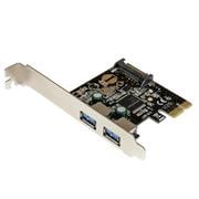USB 3.0 2ポート増設PCI Expressインターフェースカード 2x USB 3.0 5Gbps 拡張用PCIe接続ボード SATA電源端子付き PEXUSB3S23