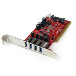 USB 3.0 4ポート増設PCIカード SATA電源コネクタ搭載 PCIUSB3S4
