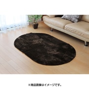 年間使えるシャギー調パーソナルラグ 100×150cm ブラウン