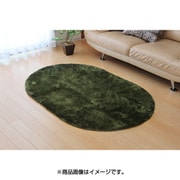 年間使えるシャギー調パーソナルラグ 100×150cm グリーン