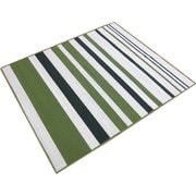 インテリアミニラグ ボーダー 110×133cm グリーン