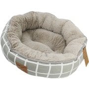 4シーズンズ リバーシブル丸型ベッド グレーチェック XS [犬 ベッド 寝床 リバーシブル コットン オールシーズン]