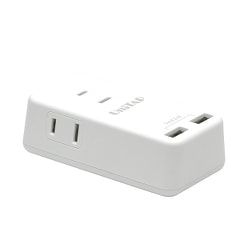 コンパクトUSB2ポート給電機能付マルチタップ ホワイト PPSR-UTAP3BWH