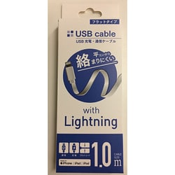 Apple認証ライトニングフラットケーブル 1m ホワイト iCU-F100L-A1WH