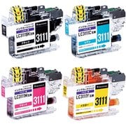 互換インクカートリッジ ブラザー LC3111-4PK 4色パック(顔料ブラック/シアン/マゼンタ/イエロー) 使い切りタイプ CC-BLC3111N-4PK