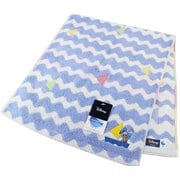 Disney オノマトペ+2 34cm×80cm ブルー フェイスタオル 38-1032160B