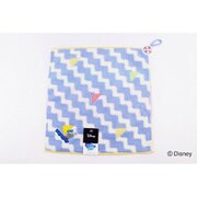 38-1031080B [Disney オノマトペ+2 34cm×34cm ブルー ウォッシュタオル]