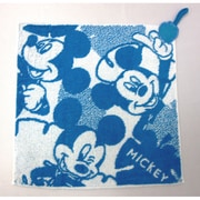 38-1041060B [Disney 総柄+2 34cm×34cm ブルー ウォッシュタオル]