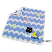 38-1030060B [Disney オノマトペ+2 25cm×25cm ブルー タオルハンカチ]