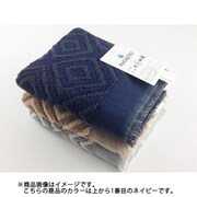 24-7022250NB [cococi×LDK ジオメトリー+4C*DRC 34cm×80cm ネイビー フェイスタオル]