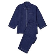 cococi×LDK メンズガーゼパジャマL ネイビー 24-8017181NB