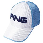 PING 19SS 34556-01 HW-P191 サマーメッシュキャップ (57~59cm) ホワイト/スカイブルー