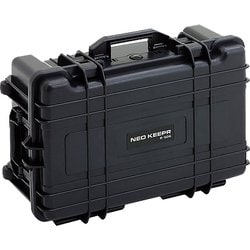 樹脂製ハードケース ミディアム（外寸：600×392×230mm）7.2kg 防塵/防水/耐衝撃 ブラック R-506-BK