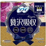 ソフィ Kiyora(きよら) 贅沢吸収 ホワイトフローラル 14cm 62枚入 [パンティライナー]