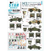 SD35-C1204 WWII 米 仏 連合軍 自由フランス軍に就役したM3A1スカウトカー 1943～45年イタリア、コルシカ島、フランス [1/35スケール ミリタリー用デカール]