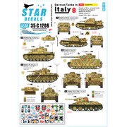 SD35-C1208 WWII 独 イタリア戦線のドイツ戦車＃8 III号指揮戦車G型 III号指揮戦車J型 IV号戦車H型 L3豆戦車 T-34/76 [1/35スケール ミリタリー用デカール]