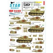 SD72-A1022 WWII 独 イタリア戦線のドイツ戦車＃2 タイガーI初期型 タイガーI中期型 タイガーI後期型 [1/72スケール ミリタリー用デカール]