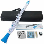 プラスチック製管楽器 完全防水仕様 クラリネット C調 Clarineo 2.0 White/Blue 専用ハードケース付き N120CLBL