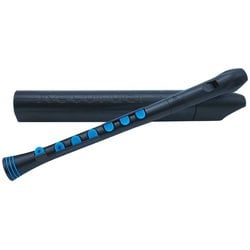 プラスチック製管楽器 ソプラノリコーダー ジャーマン式 シリコンキー仕様 Recorder+ Black/Blue N320RDBBL