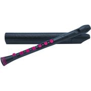 プラスチック製管楽器 ソプラノリコーダー ジャーマン式 シリコンキー仕様 Recorder+ Black/Pink N320RDBPK