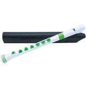プラスチック製管楽器 ソプラノリコーダー ジャーマン式 シリコンキー仕様 Recorder+ White/Green N320RDWGR