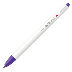 水性カラーペン クリッカート ノック式 線の太さ：0.6mm インク色：紫 モイストキープインク WYSS22-PU