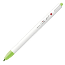水性カラーペン クリッカート ノック式 線の太さ：0.6mm インク色：ライトグリーン モイストキープインク WYSS22-LG