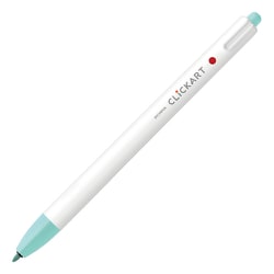 水性カラーペン クリッカート ノック式 線の太さ：0.6mm インク色：アクアブルー モイストキープインク WYSS22-AQB
