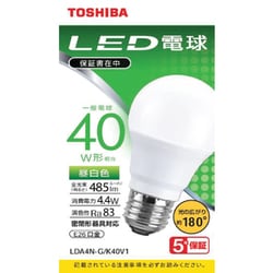 ヨドバシ.com - 東芝 TOSHIBA LDA4N-G/K40V1 [LED電球 40W 昼白色 E26